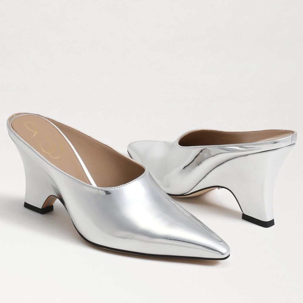 🌸Closet Clean Out🌸 Sam Edelman Vonn Heeled Mule in Silver